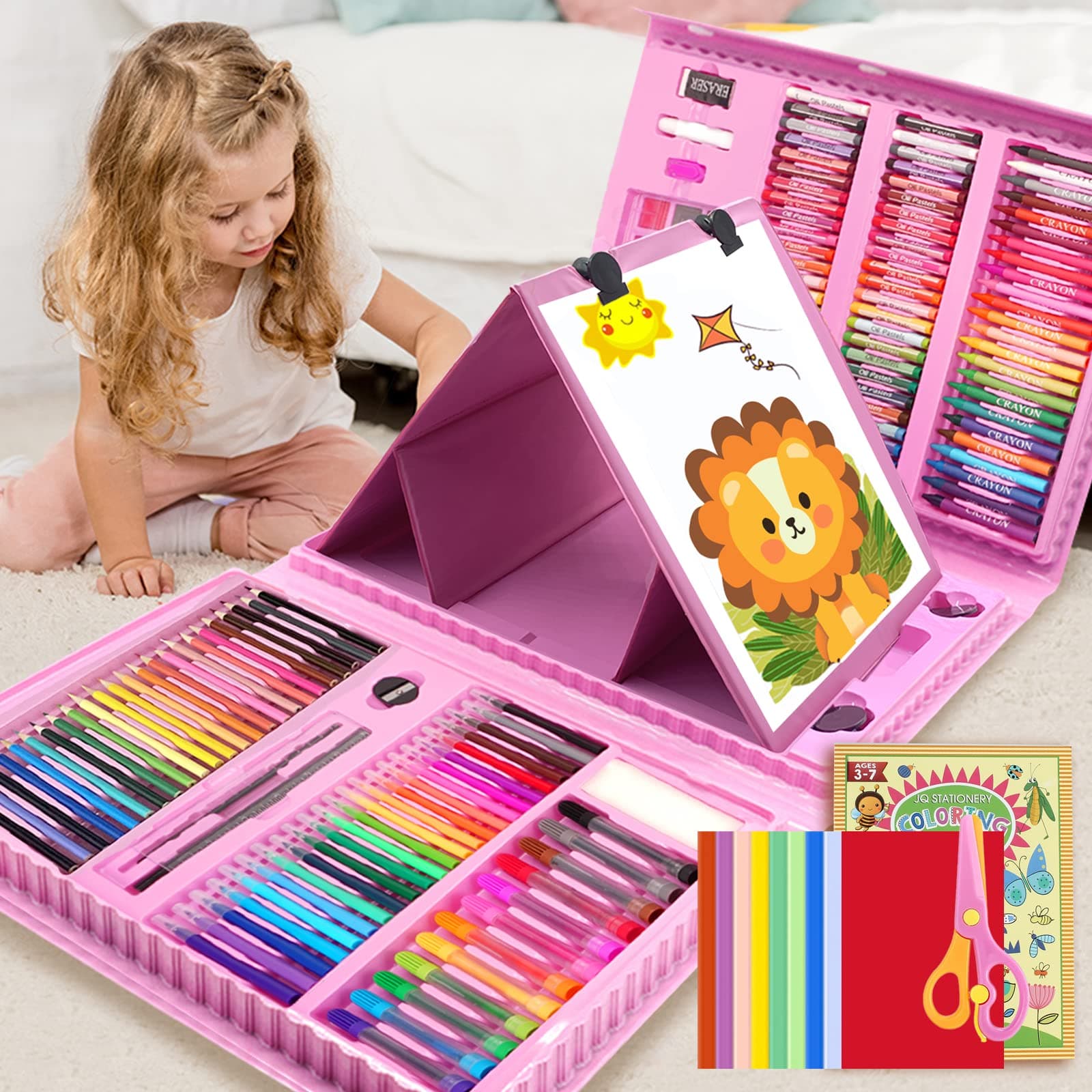 مجموعة أدوات رسم 208 قطعة للأطفال 2