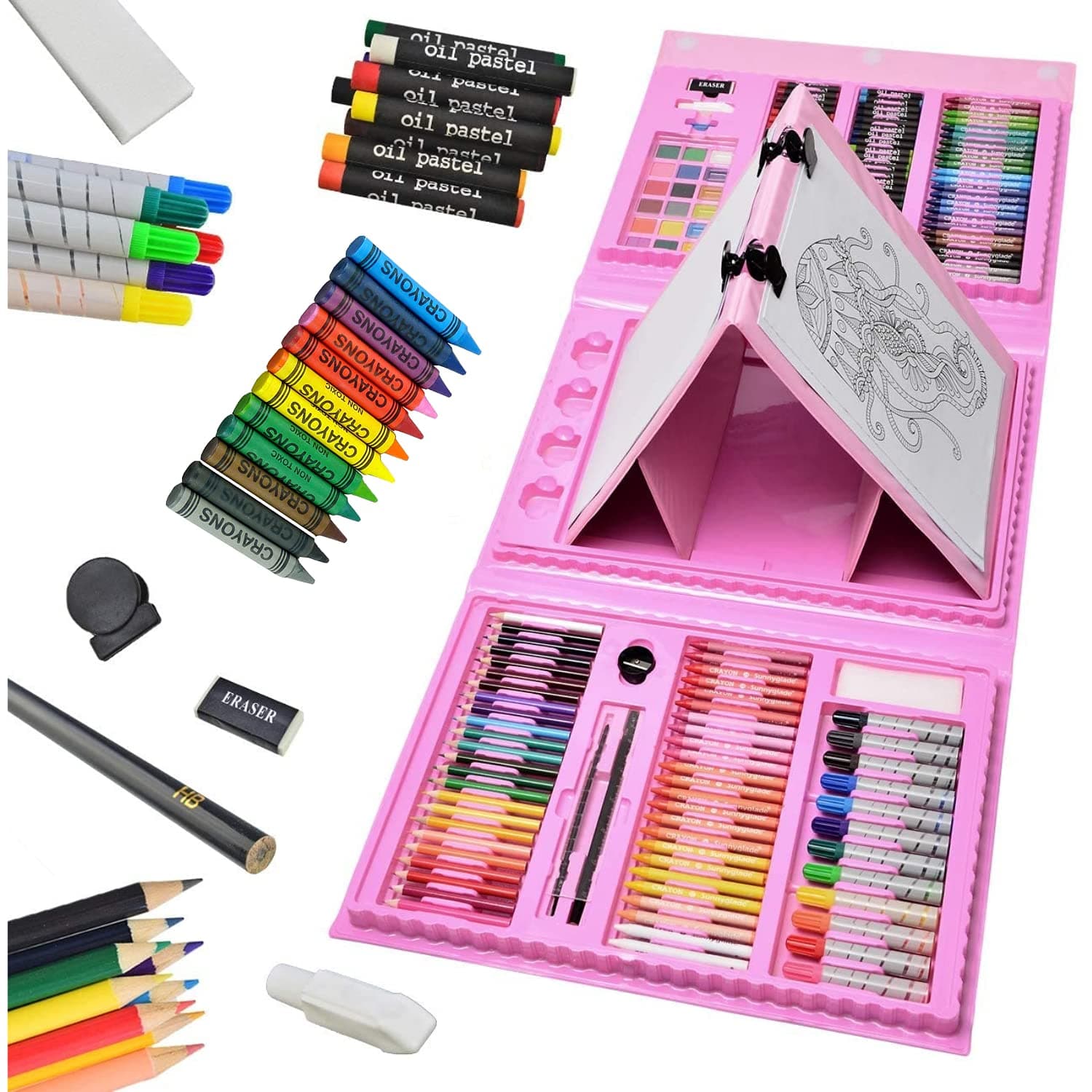 مجموعة أدوات رسم 208 قطعة للأطفال 4