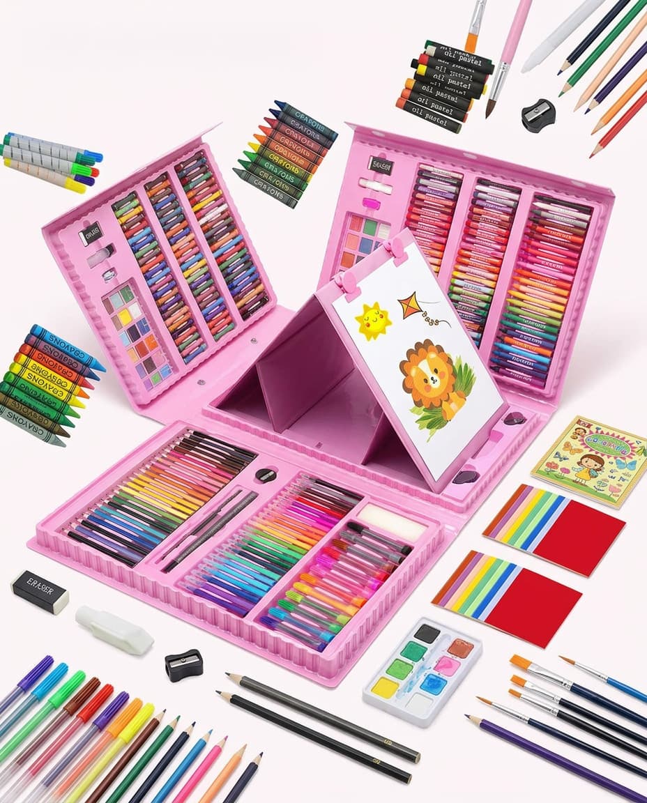 مجموعة أدوات رسم 208 قطعة للأطفال